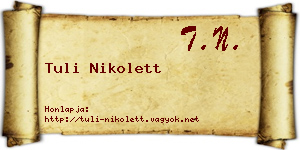 Tuli Nikolett névjegykártya